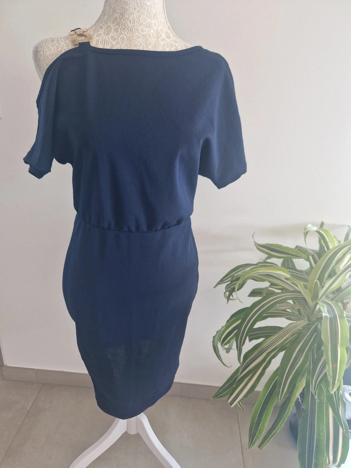Robe marine asymétrique - S